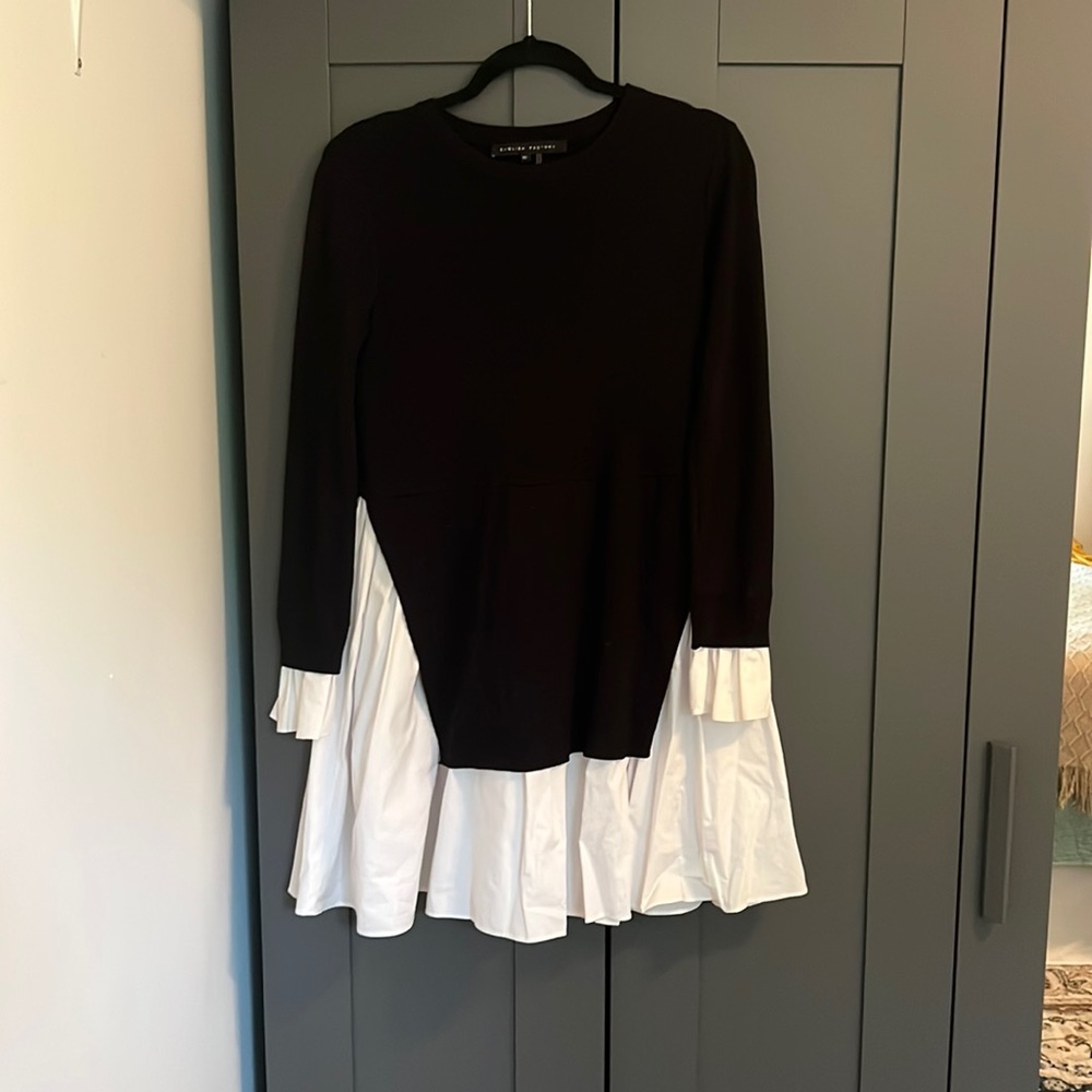 English Factory Long sleeve knit combo dress